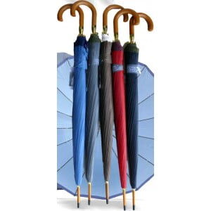 OMBRELLO 16 ASTE AUTO C/BORDINO NYLON
